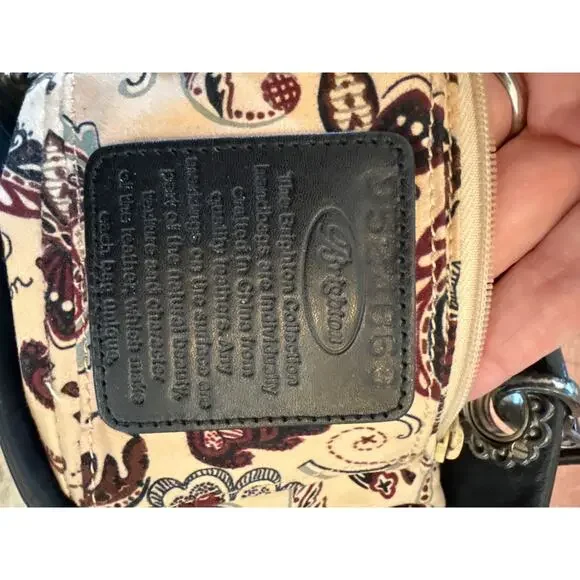 Brighton Vintage Black Quilted Studded Tote Satchel Shoulder Bag VGUC - Picture 4 of 7